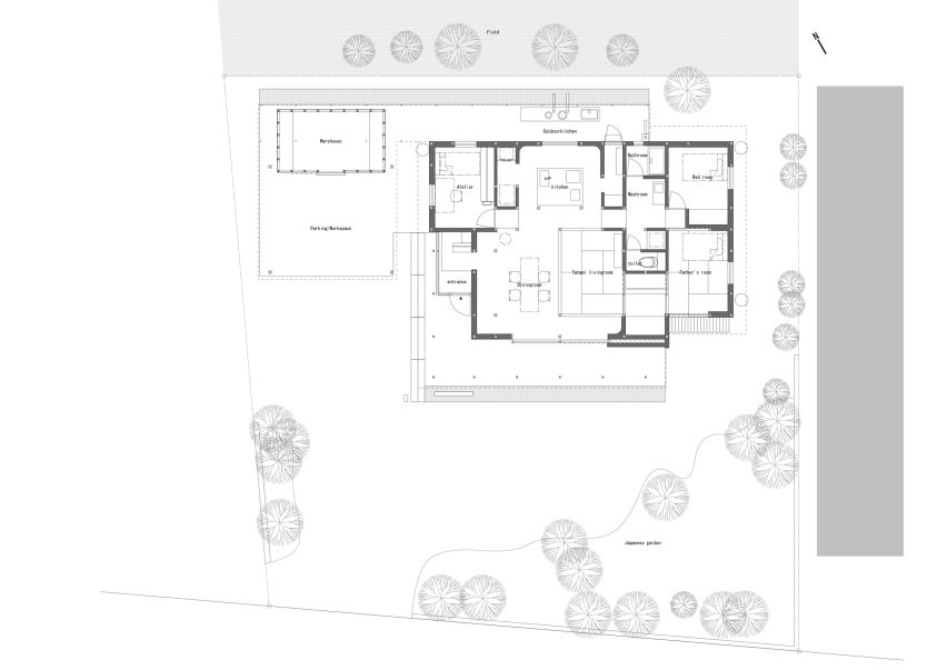 Plan of House in Miyakonojo by YNAS