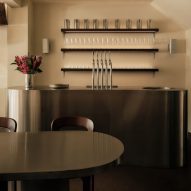 Steel furniture at Kiez Kebab
