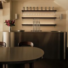 Steel furniture at Kiez Kebab