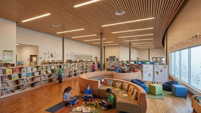 Photo of children in a library