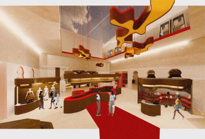 Render of a support centre for migrants and refugees