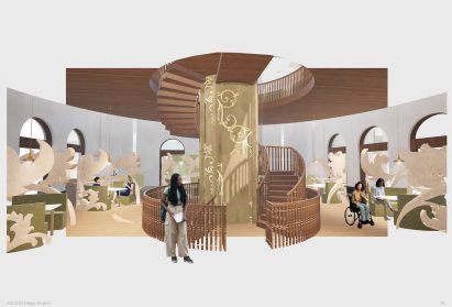 Render of a crafts cafe