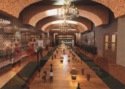 Render of a bar and cultural centre