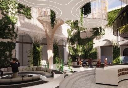 Render of a hospitality space