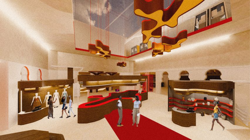 Render of a support centre for migrants and refugees