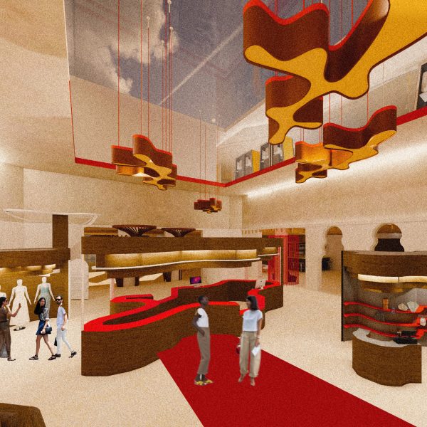 Render of a support centre for migrants and refugees