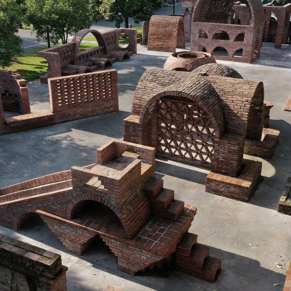 Different brick structures in open space