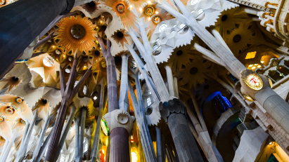 Interior of Sagrada Familia church