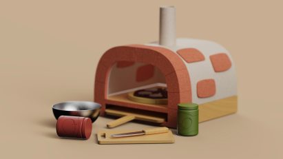 Pizza-making playset by Laura Smithson