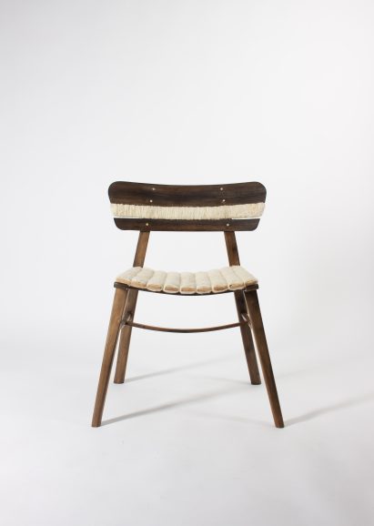 A wooden chair design