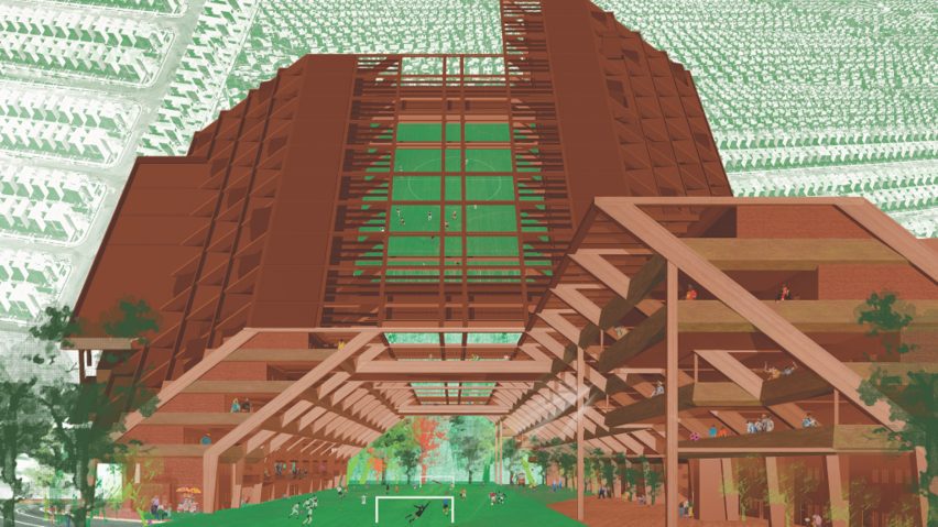 Illustration of a football stadium