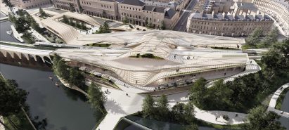 Render of the Bath Spa Station civic mobility hub