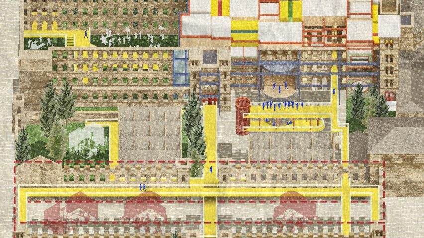 Illustration of plans for a retrofitted mill