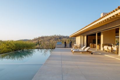 A swimming pool terrace with panoramic views