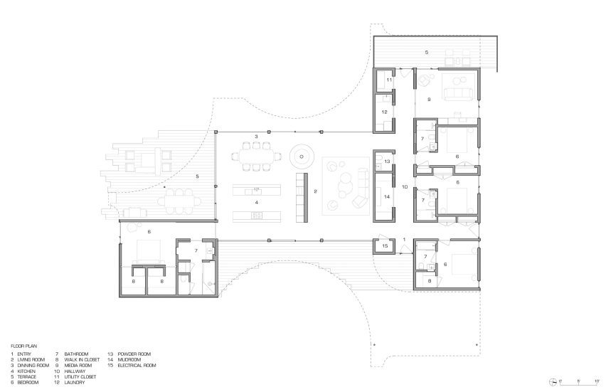 Ground floor plan of Chatham Residence by Desai Chia