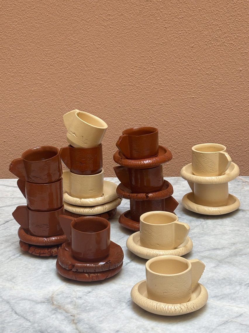 Dutch designer Rick Tegelaar showed his press-moulded cups