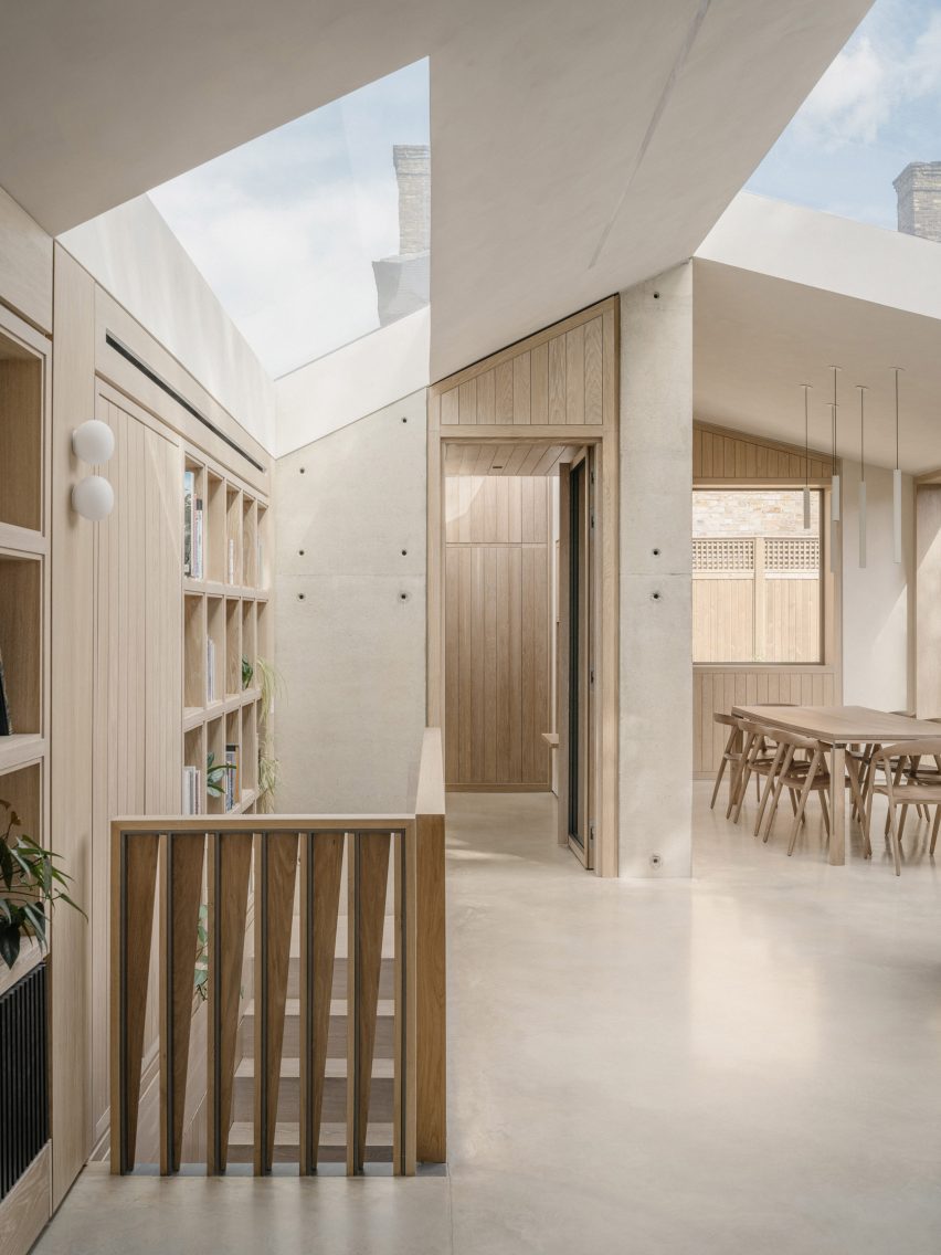 View towards the stairwell connecting the upper living spaces with the lower-ground accommodation