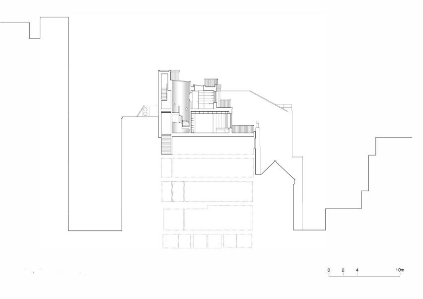 Section of House on a Hill by David Kohn Architects
