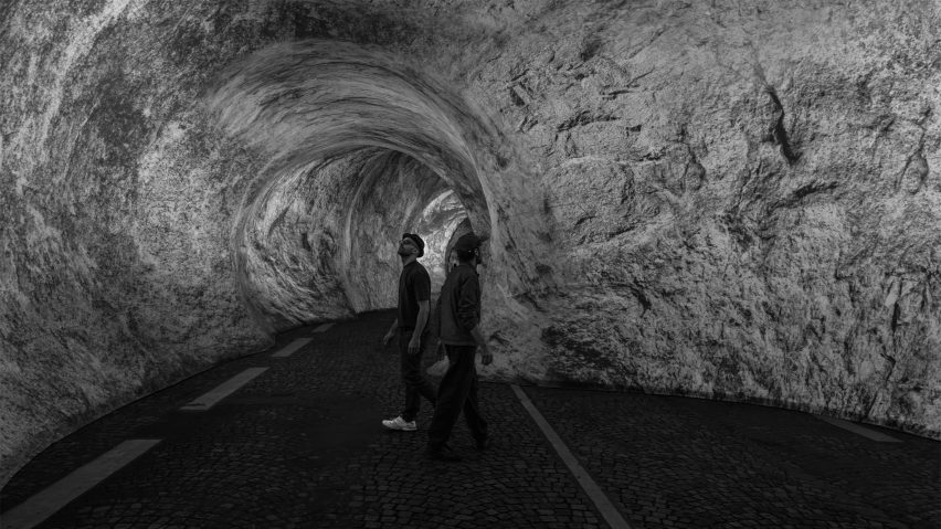 Interior of La Caverne du Pont Neuf by JR