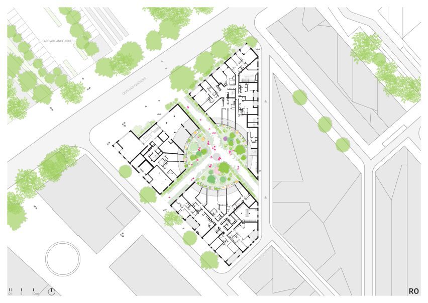 Ground floor plan of La Vallée Verte housing by MVRDV