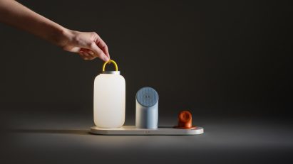 Portable lamp charging in a Node dock