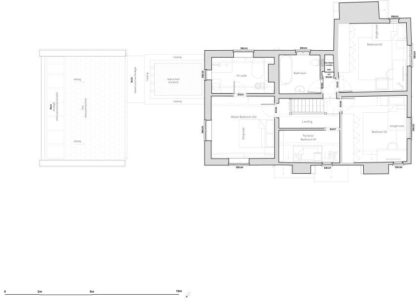 Muttram Veedu by Will Gamble Architects first floor plans