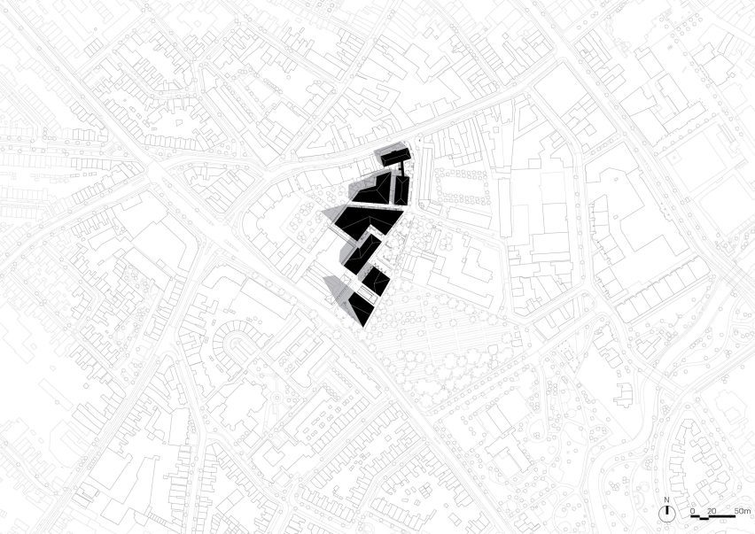 Site plan of Nieuw Bergen by MVRDV