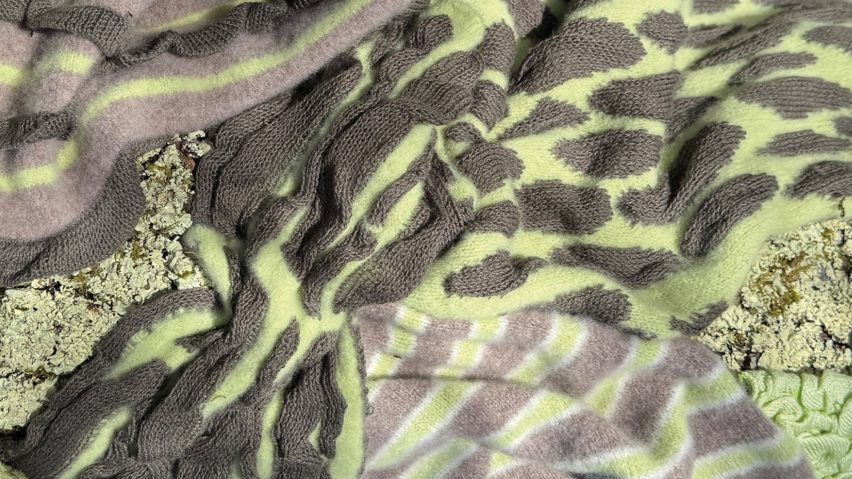 image of green and brown knitted textiles