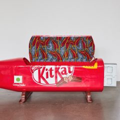 Coffin shaped like a Kit Kat with USB stick
