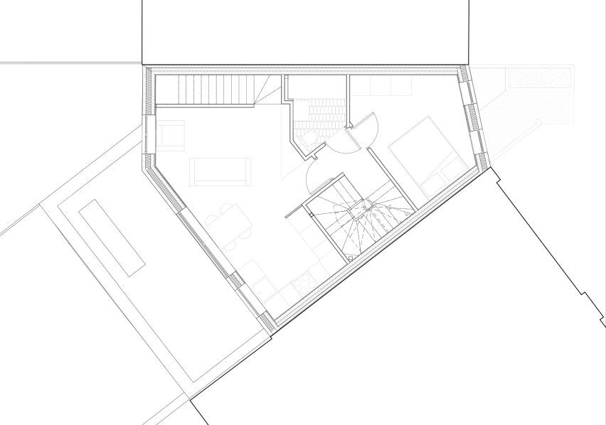 First floor plan of Radnor Road infill house by Wright Office