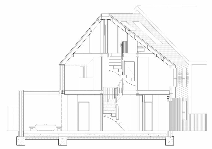 Section of Radnor Road infill house by Wright Office