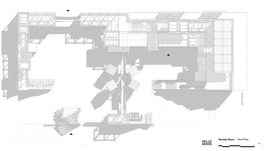 Remise Rosa Hello Wood roof plan