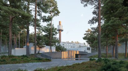 Exterior of Paimio Sanatorium with new entrance
