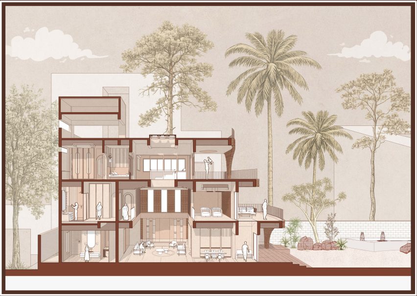 Section of The Anthill by Kaushal Tatiya Architects