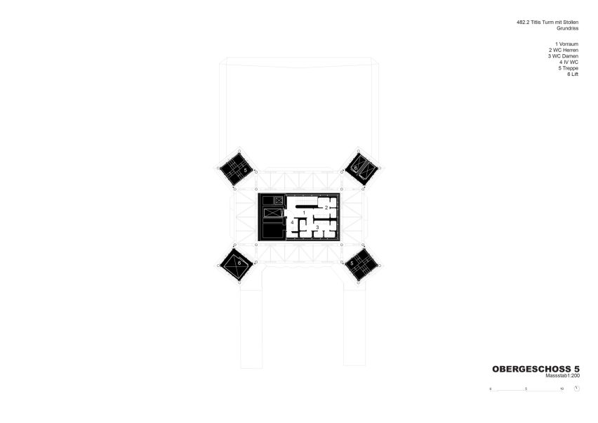 Floor 5 plan of Titlis Tower by Herzog & de Meuron