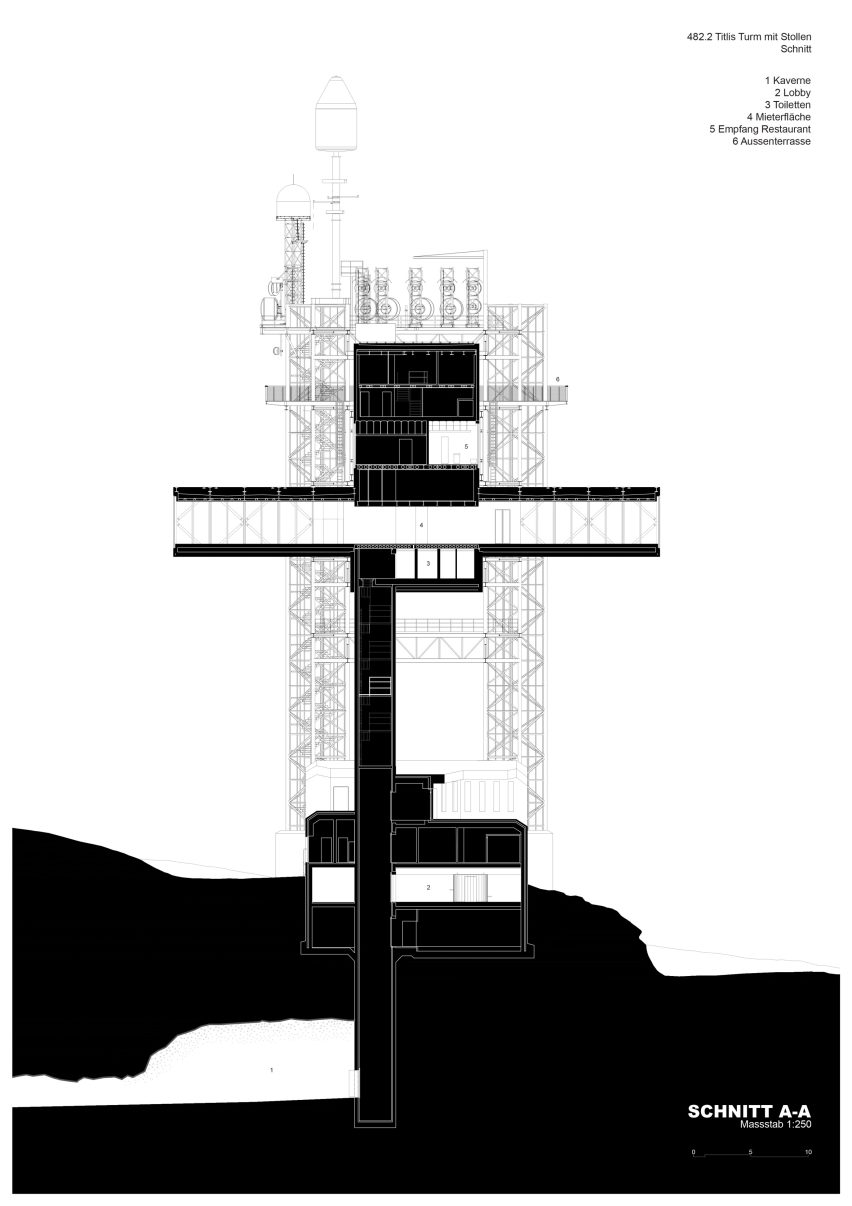 Section of Titlis Tower by Herzog & de Meuron