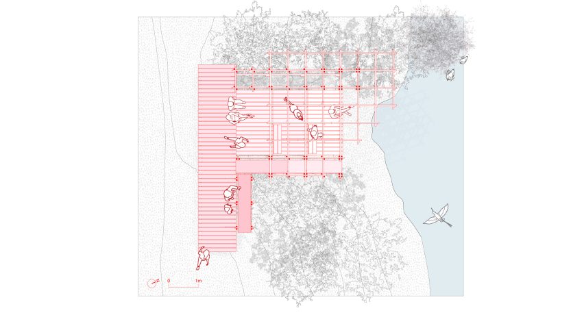 Plan of Troya Pavilion in Chile by Dum-Dum Lab