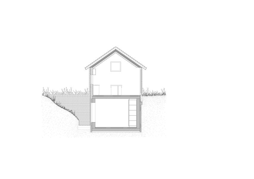Section of House on a Dune by Unknown Architects