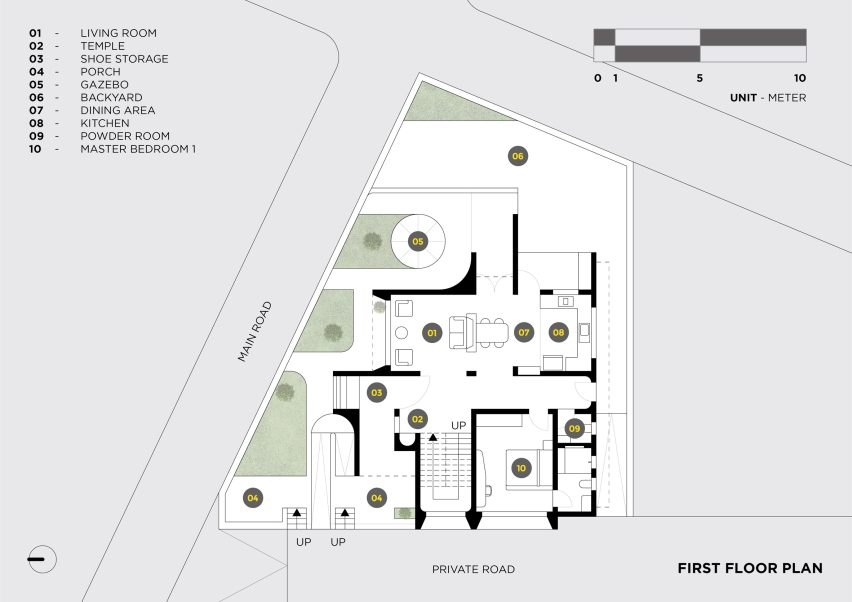 First Floor Plan for Villa Corsica by Neel Buddhadev