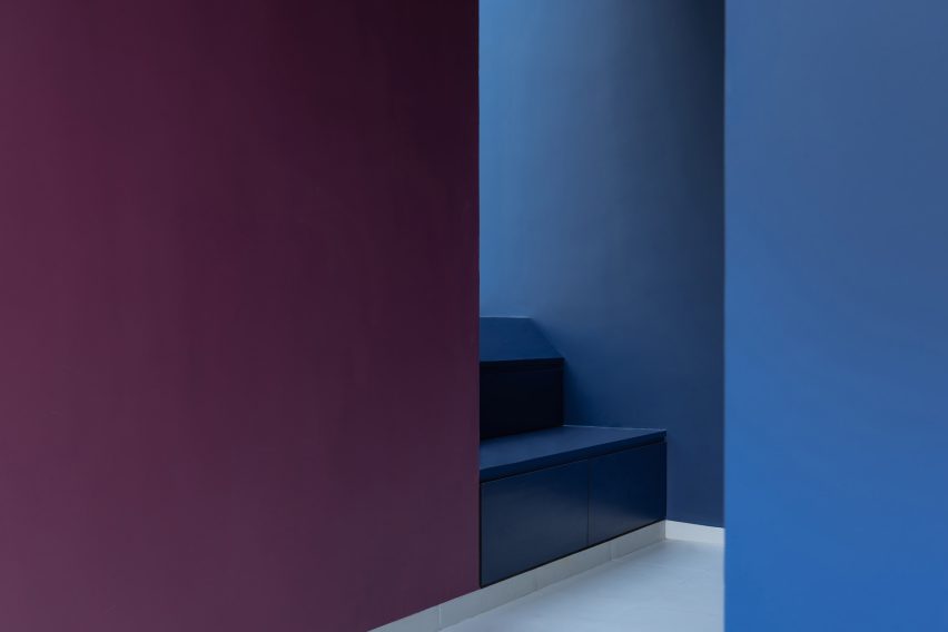 Bold colours inside Villa Corsica distinguish each space