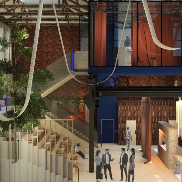 Sectional visualisation showing a theatre interior