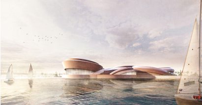 Render of a climate-adaptive cultural institution