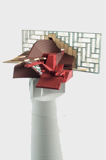 Render of abstract architectural plans