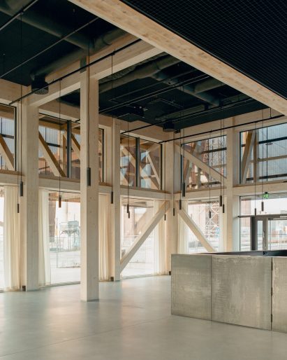 Interior view of community space by AOR Architects