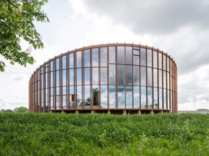 Exterior view of office headquarters by BIG