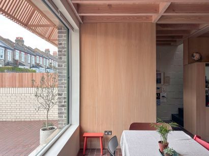 Dining space at self-build home in London