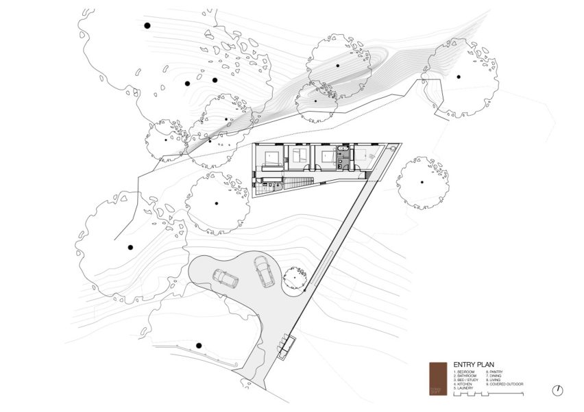 EA House by Bokey Grant in New South Wales Australia, Entry Plan