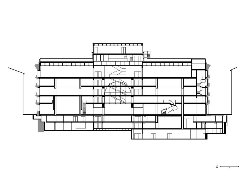 Section of Faro Santander museum by David Chipperfield Architects