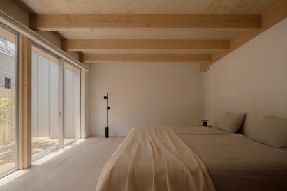 Bedroom with sliding doors