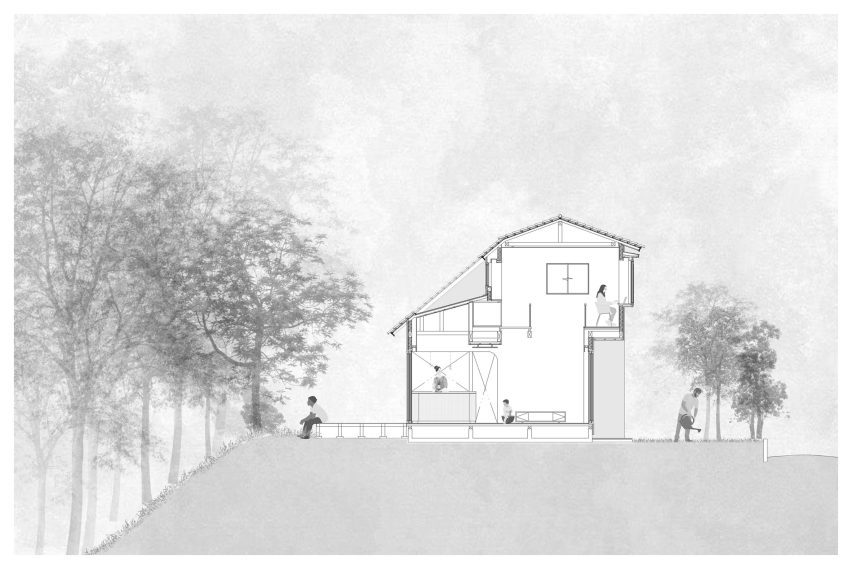 Section of Green Sandwich House by HYAN